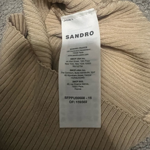 Sandro Beige Ribbed Tank Top - Picture 6 of 6